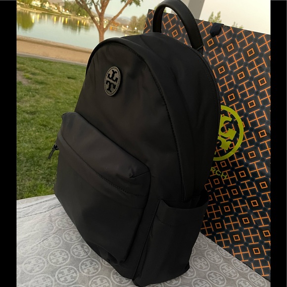 NWT tory burch ella nylon backpack in black 88368 - Picture 2 of 11